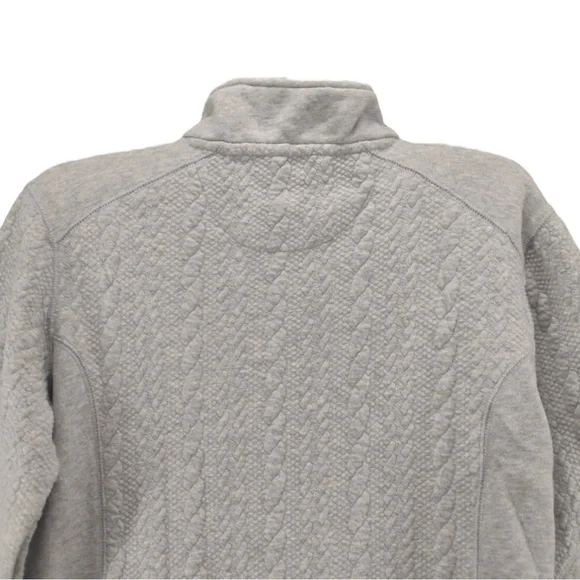 ORVIS Quarter-Zip Jacquard-knit Sweatshirt in Light Gray Size Small - Picture 6 of 11